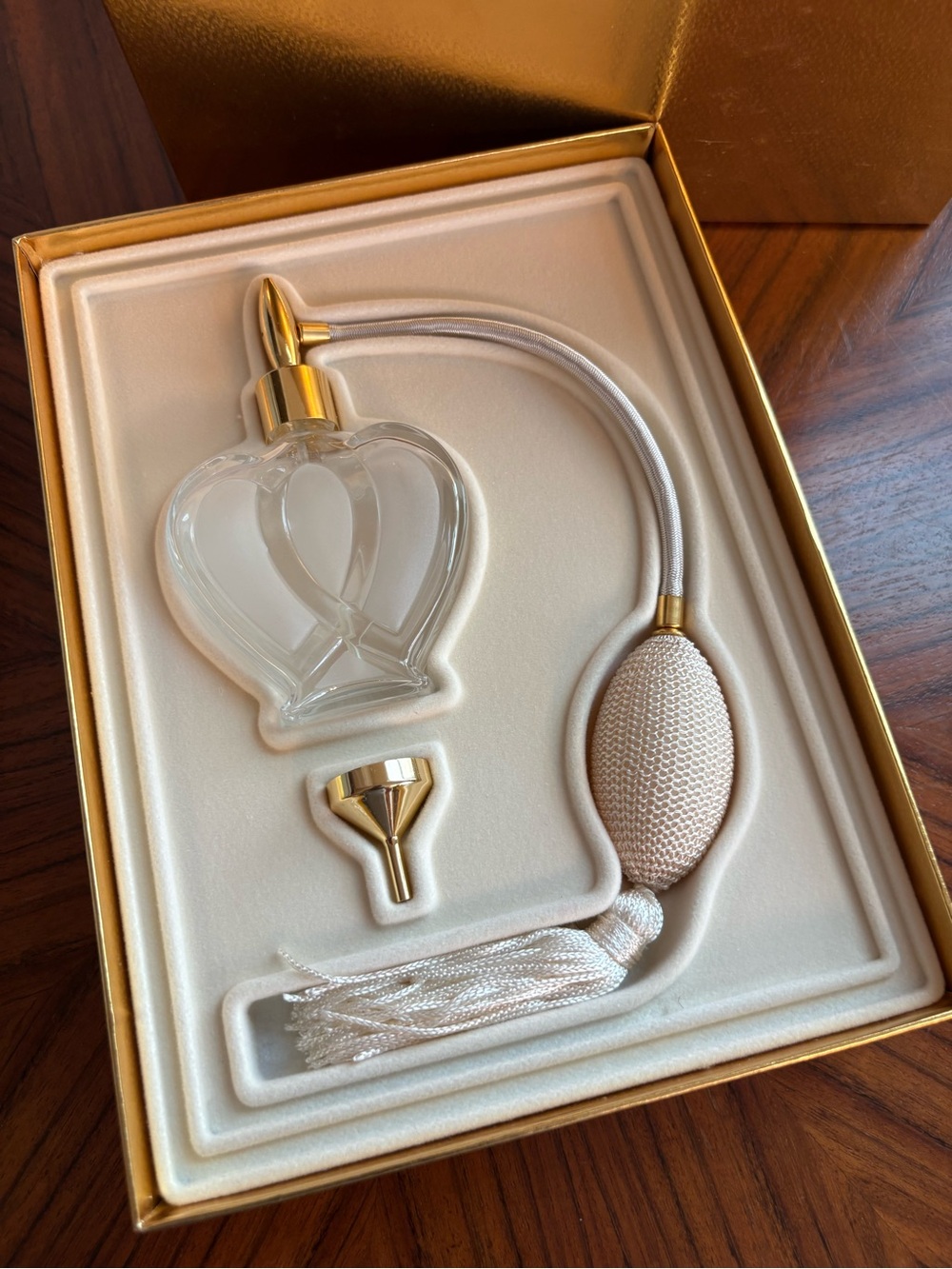 Vintage Estée Lauder Heart’s Desire Glass Perfume Bottle Atomizer